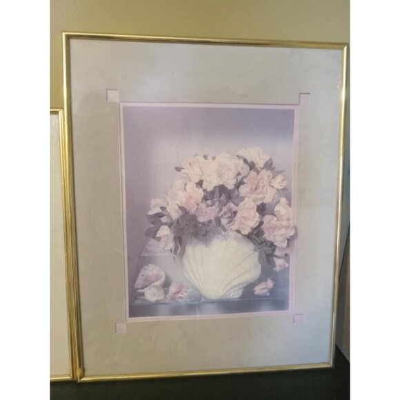 Set of 2 Vintage Floral Pastel Prints – Framed Botanical Wall Art Wall Decor Art - Picture 4 of 4